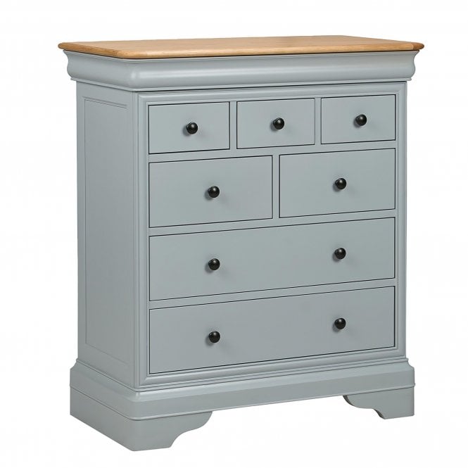 Willis & Gambier Chantilly Wide 4+3 Drawer Bedroom Chest - Painted Grey