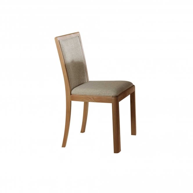 Winsor Stockholm Oak Dining Upholstered Back Chair in Natural Fabric